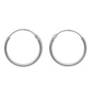 Silver Plain Hoop Earrings by Icesia