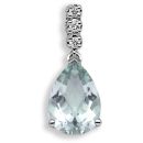 18ct White Gold Diamond-0.05ct Blue Topaz-2.28ct Pendant