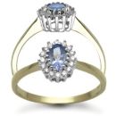 9ct Yellow Gold 0.12ct Diamond & Tanzanite Ring