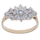 9ct Yellow Gold Cubic Zirconia Cluster Ring