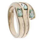 9ct Yellow Gold Green Sapphire Three Stone Ring