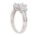 Silver Cubic Zirconia Three Stone Ring by Icesia