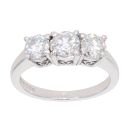18ct White Gold 1.10ct Brilliant Cut Diamond Trilogy Ring