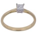 18ct Yellow Gold 0.25ct Princess Cut Diamond Solitaire Ring