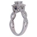 18ct White Gold 0.95ct Princess And Brilliant Cut Diamond Cluster Ring