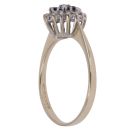 9ct Yellow Gold 0.20ct Brilliant Cut Diamond and Sapphire Cluster Ring