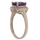 9ct Yellow Gold 0.20ct Brilliant Cut Diamond and Amethyst Cluster Ring