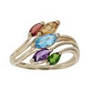 9ct Yellow Gold Multi Gemstone Cluster Ring