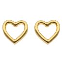 22ct Yellow Gold Heart Stud Earrings