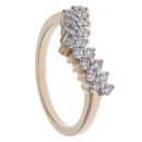 9ct Yellow Gold 0.40ct Brilliant Cut Lab Grown Diamond Two Row Wishbone Ring