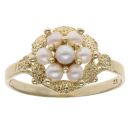 9ct Yellow Gold Pearl Cluster Ring