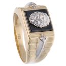 14ct Yellow & White Gold Child's Lion Signet Ring