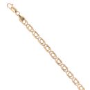 9ct Yellow and White Gold Double Curb Bracelet 7.5"