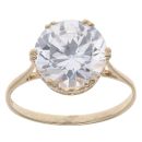 9ct Yellow Gold Cubic Zirconia Solitaire Ring