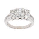 14ct White Gold 1.43ct Pie And Princess Cut Diamond Cluster Ring