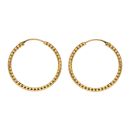 22ct Yellow Gold Faceted Dot Hoop Earrings
