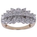 9ct Yellow Gold 1.25ct Brilliant Cut Diamond Cluster Ring