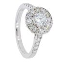 18ct White Gold Est 1.23cts Diamond Halo Cluster Ring by Anya Belle