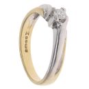 18ct Yellow and White Gold 0.15ct Brilliant Cut Diamond Solitair Twist Ring