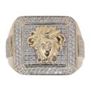 14ct Yellow Gold 1.00ct Brilliant Cut Diamond Medusa Signet Ring