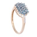 9ct Yellow Gold 0.50ct Blue Diamond Cluster Ring