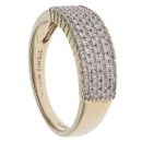 9ct Yellow Gold 0.25ct Brilliant Cut Diamond Four Row Cluster Ring