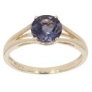 9ct Yellow Gold Iolite Single Stone Ring
