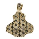 9ct Yellow Gold Black and Green Gemstone Gorilla Pendant