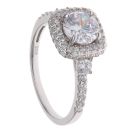 Silver Cubic Zirconia Cluster Ring By Icesia
