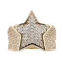 9ct Yellow Gold Cubic Zirconia Star Signet Ring