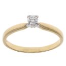 18ct Yellow Gold 0.15ct Brilliant Cut Diamond Solitaire Ring