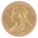1901 Victoria Old Head UK Half Sovereign Coin