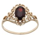 9ct Yellow Gold Garnet Solitaire Ring