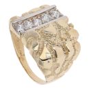 9ct Yellow Gold Cubic Zirconia Nugget Ring