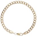 9ct Yellow Gold Plain Curb Bracelet 6.5"