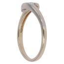 9ct Yellow and White Gold Cubic Zirconia Single Stone Ring