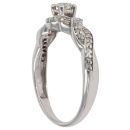 9ct White Gold 0.25ct Brilliant Cut Diamond Solitaire Crossover Ring
