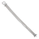 9ct White Gold Three Row Fancy Bracelet 7"