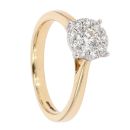 18ct Yellow Gold 0.50ct Diamond Cluster Ring