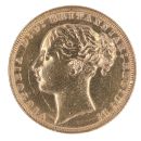 1872 Victoria Young Head UK Full Sovereign Coin