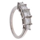 Platinum 1.73ct Princess Cut Diamond Five Stone Ring