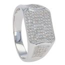 Silver Cubic Zirconia Pave Signet Ring by Icesia