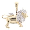9ct Yellow Gold Cubic Zirconia Lion Pendant