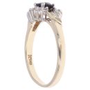 9ct Yellow Gold 0.15ct Diamond and Sapphire Twist Ring