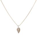 9ct Yellow Gold 0.25ct Brilliant Cut Tinted Diamond Leaf Pendant and Chain 18"