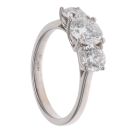 14ct White Gold 2.00ct Brilliant Cut Lab Grown Diamond Trilogy Ring