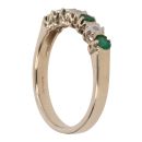 9ct Yellow Gold 0.02ct Diamond And Emerald Ring