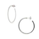 Silver Cubic Zirconia Hoop Earrings by Icesia