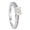 9ct White Gold 1.10ct Princess Cut Diamond Solitaire Ring