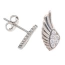 Silver Cubic Zirconia Wings Earrings by Icesia